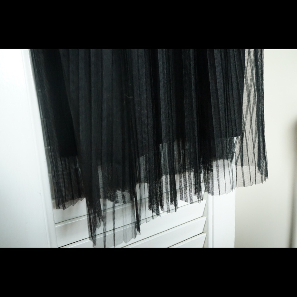 Black mesh ballet midi dress